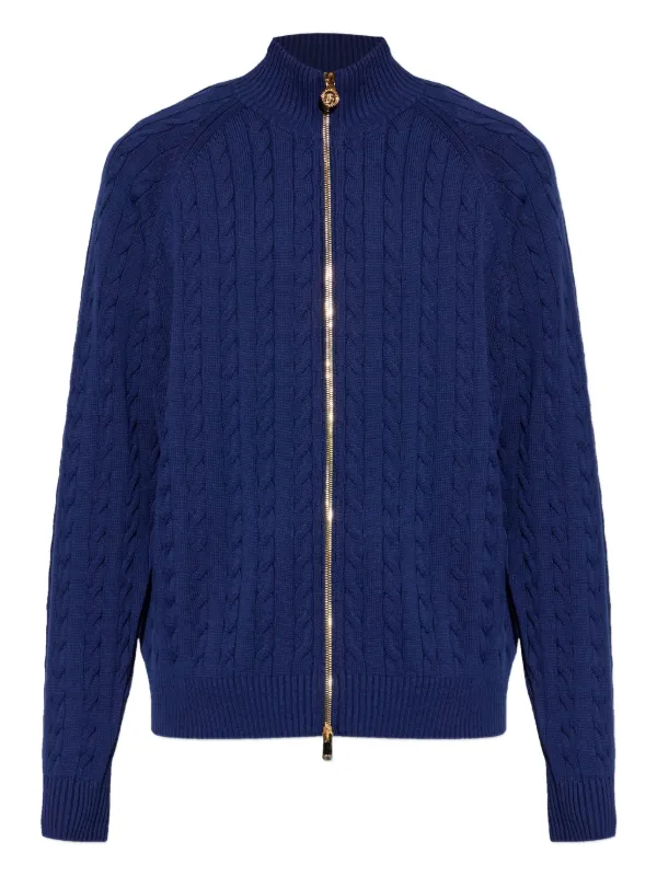 Versace ケーブルニット セーター | ブルー | FARFETCH JP