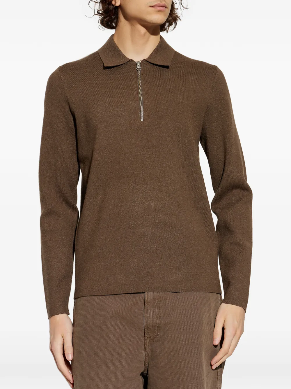  Samsoe Samsoe Half-zip Polo Shirt - Brown 