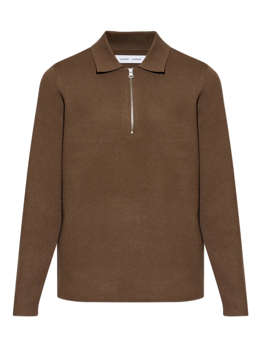 SAMSOE SAMSOE half-zip polo shirt - Marrone