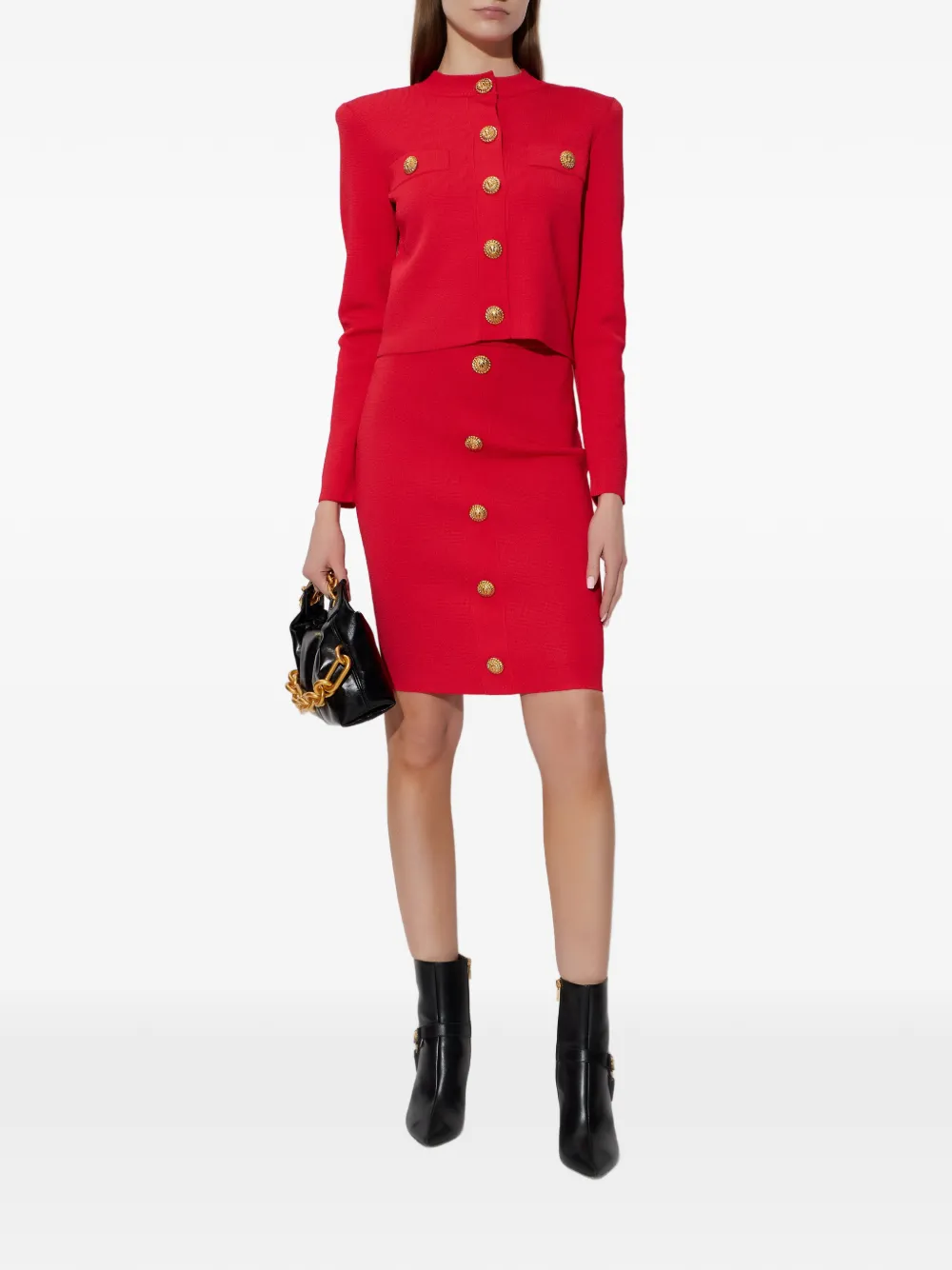 Balmain button mini skirt - Rood