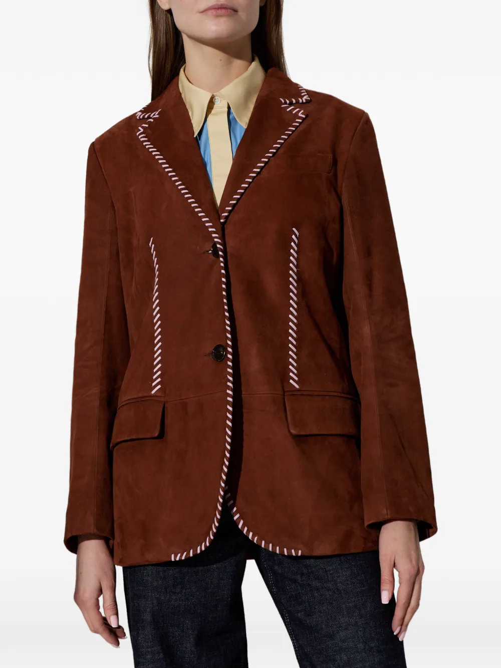  Marni Leather Jacket - Brown 