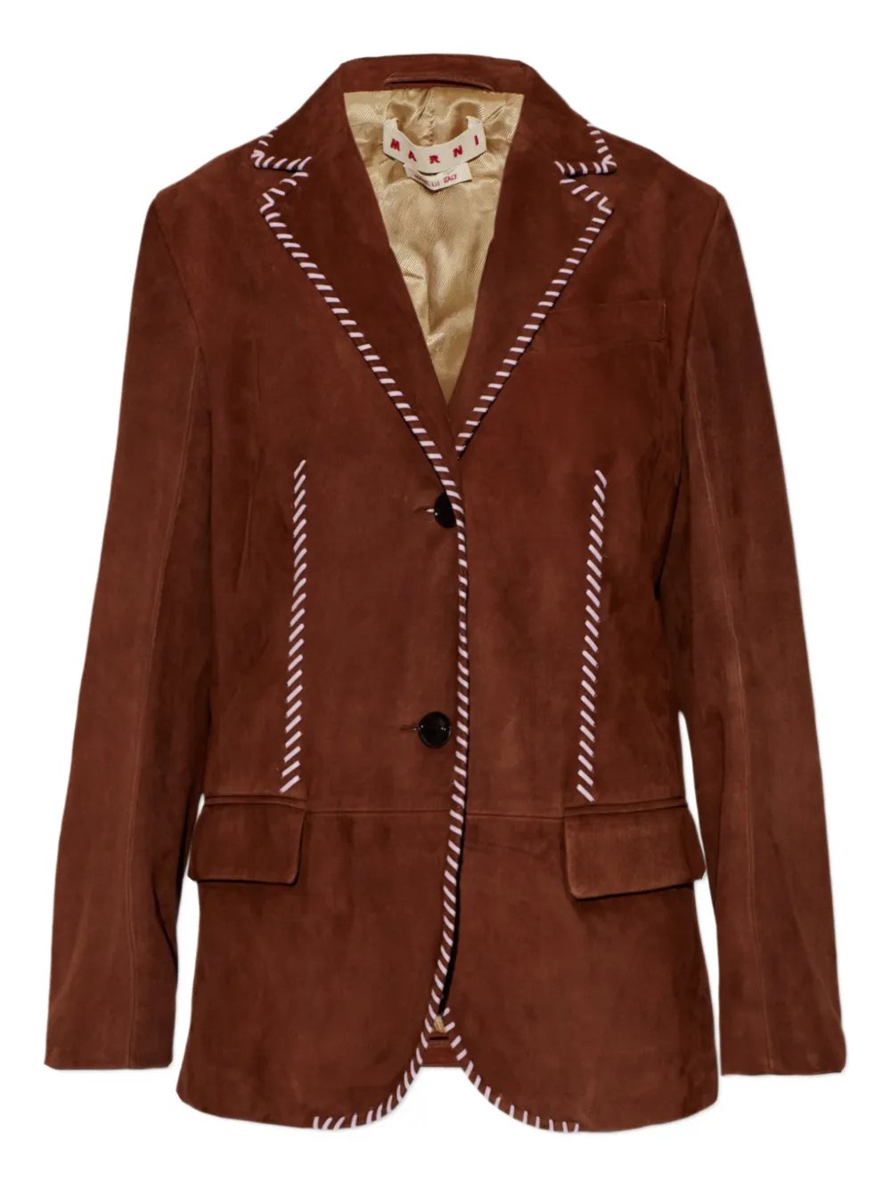 Marni leather jacket - Marrone