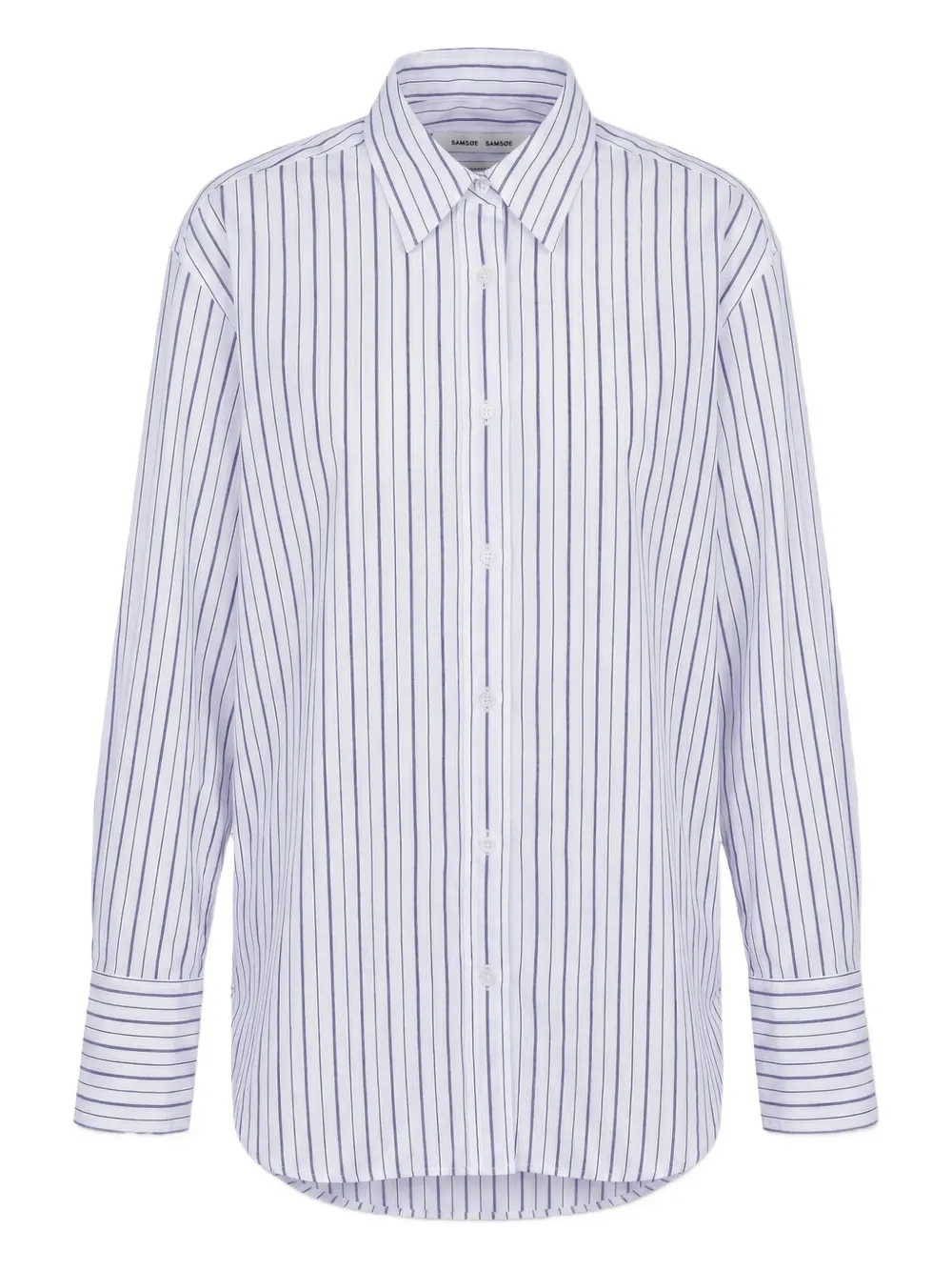 Samsoe & Samsoe Striped Button-down Shirt In Brown