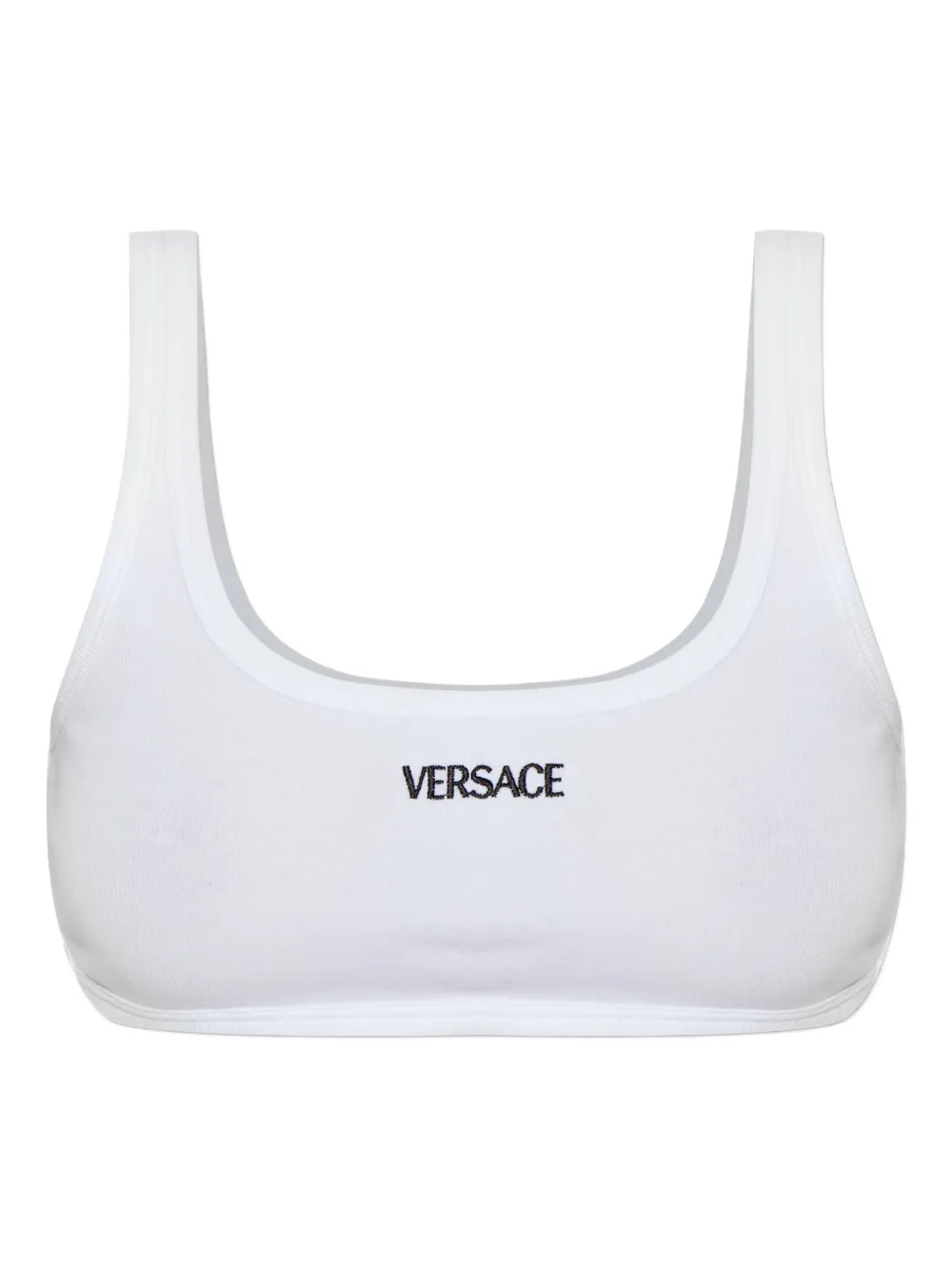 Versace logo-embroidered bra - Bianco