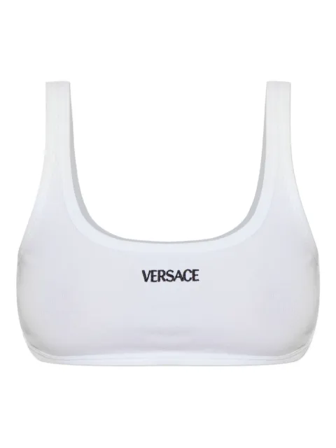 Versace logo-embroidered bra