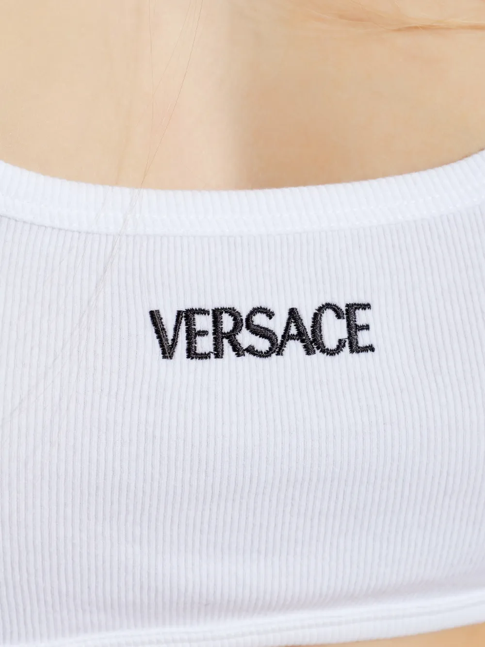 Versace Geribbelde tanktop Beige