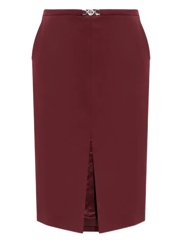 Versace Logo-detail Midi Skirt in Red