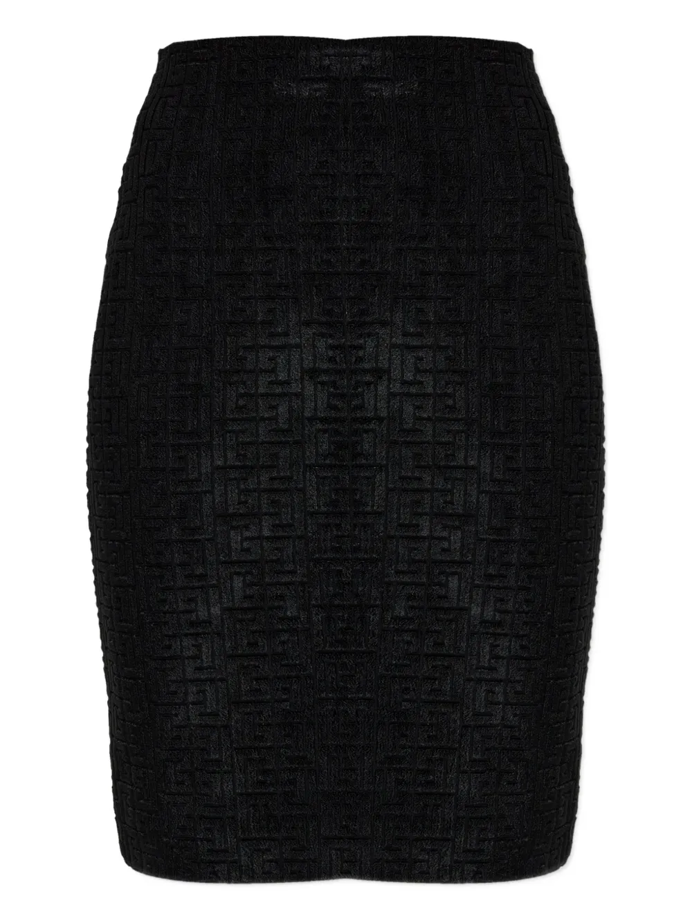 Balmain logo-pattern pencil skirt - Nero