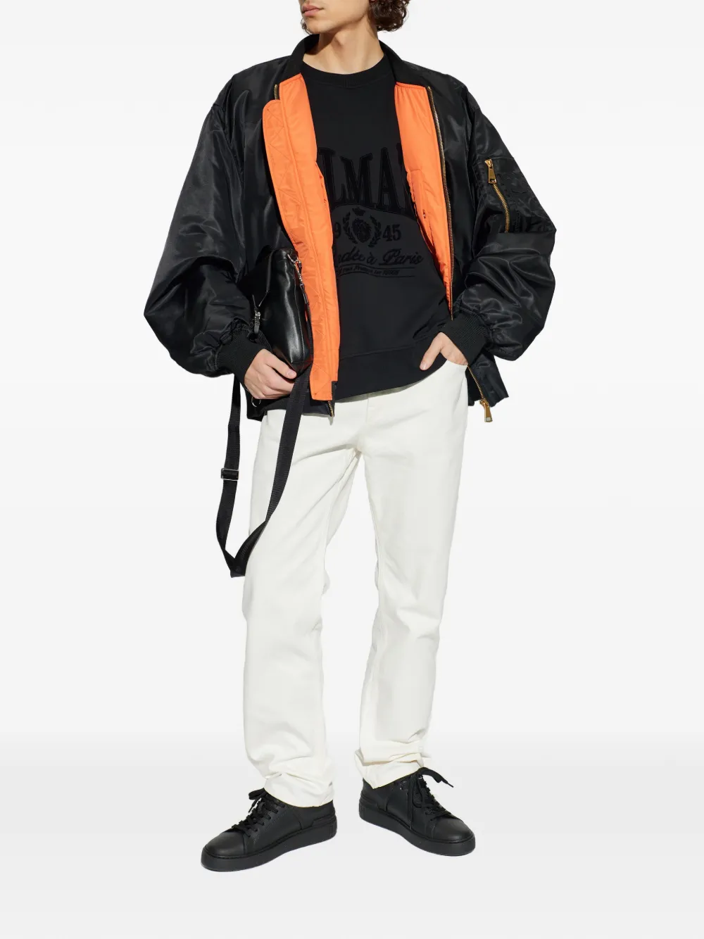 Balmain logo-print sweatshirt - Zwart