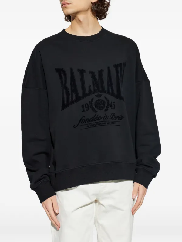 Balmain logo-print Sweatshirt | Black | FARFETCH PT
