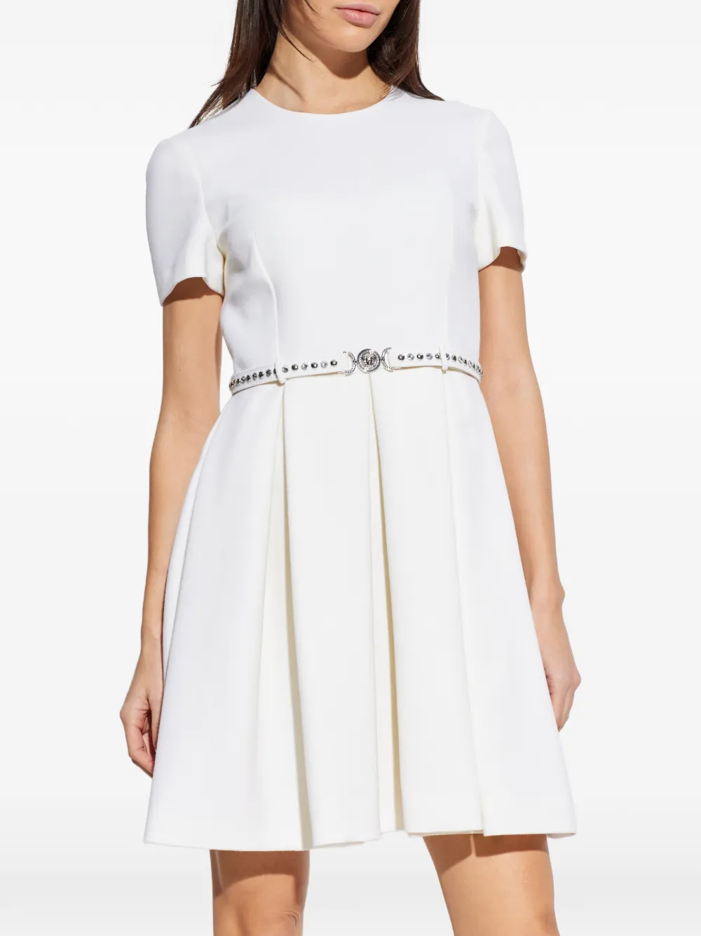 Versace Mini-jurk met logodetail Wit