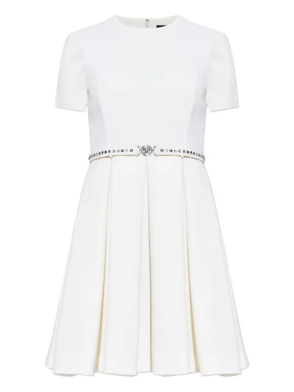 Versace Logo-detail Mini Dress in White