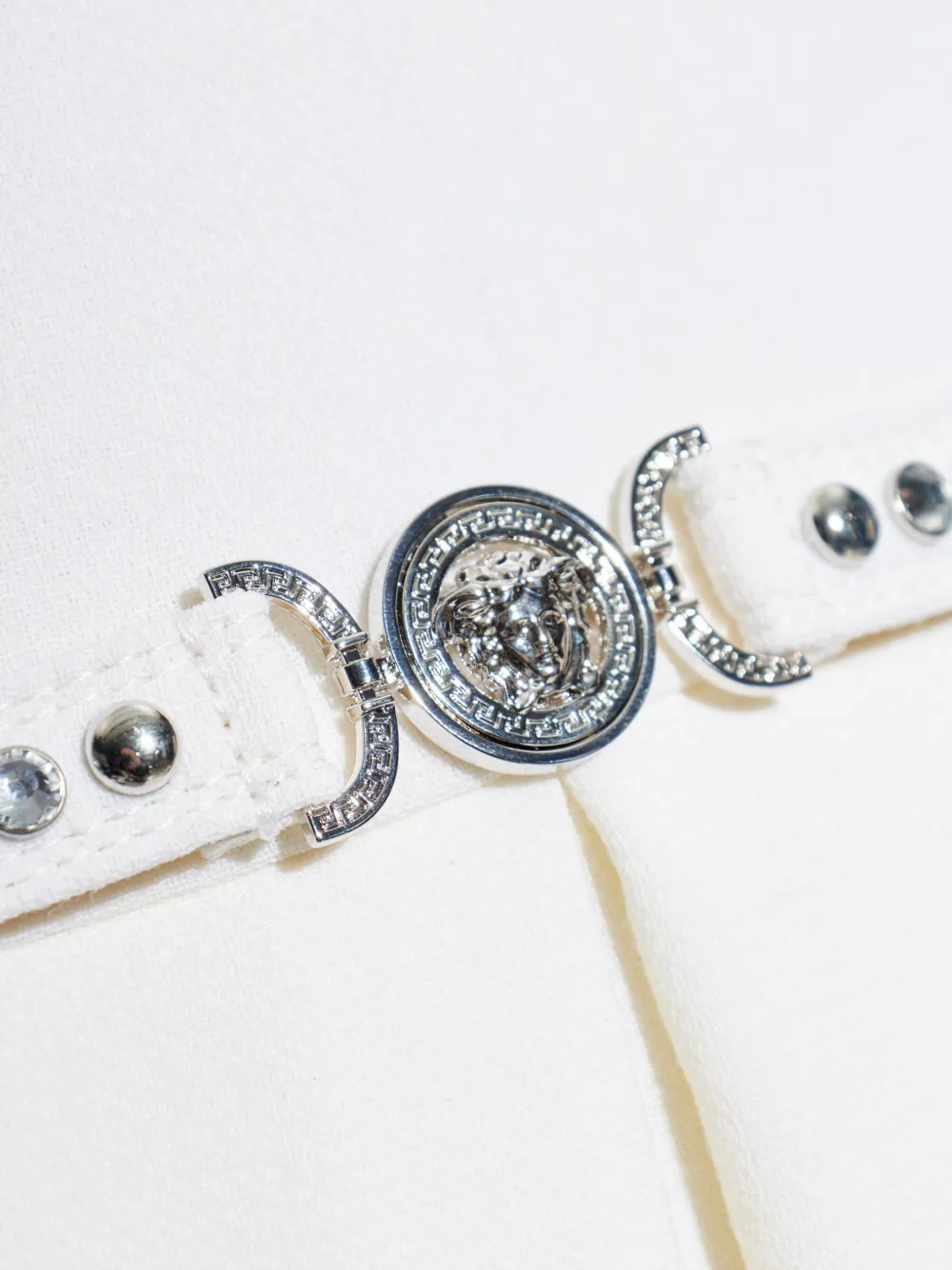 Versace Mini-jurk met logodetail Wit