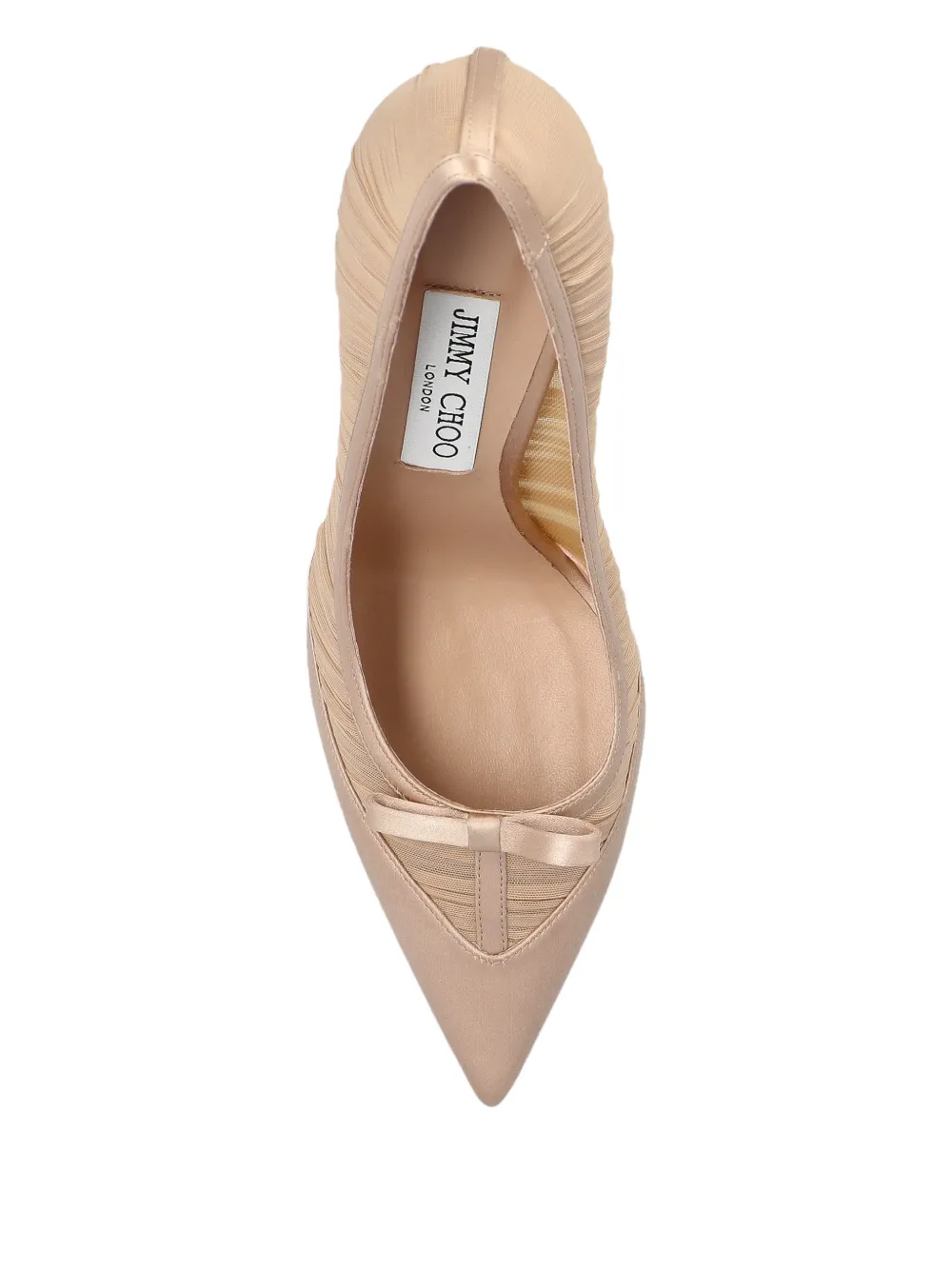 Jimmy Choo Love bow mesh heeled pumps Beige