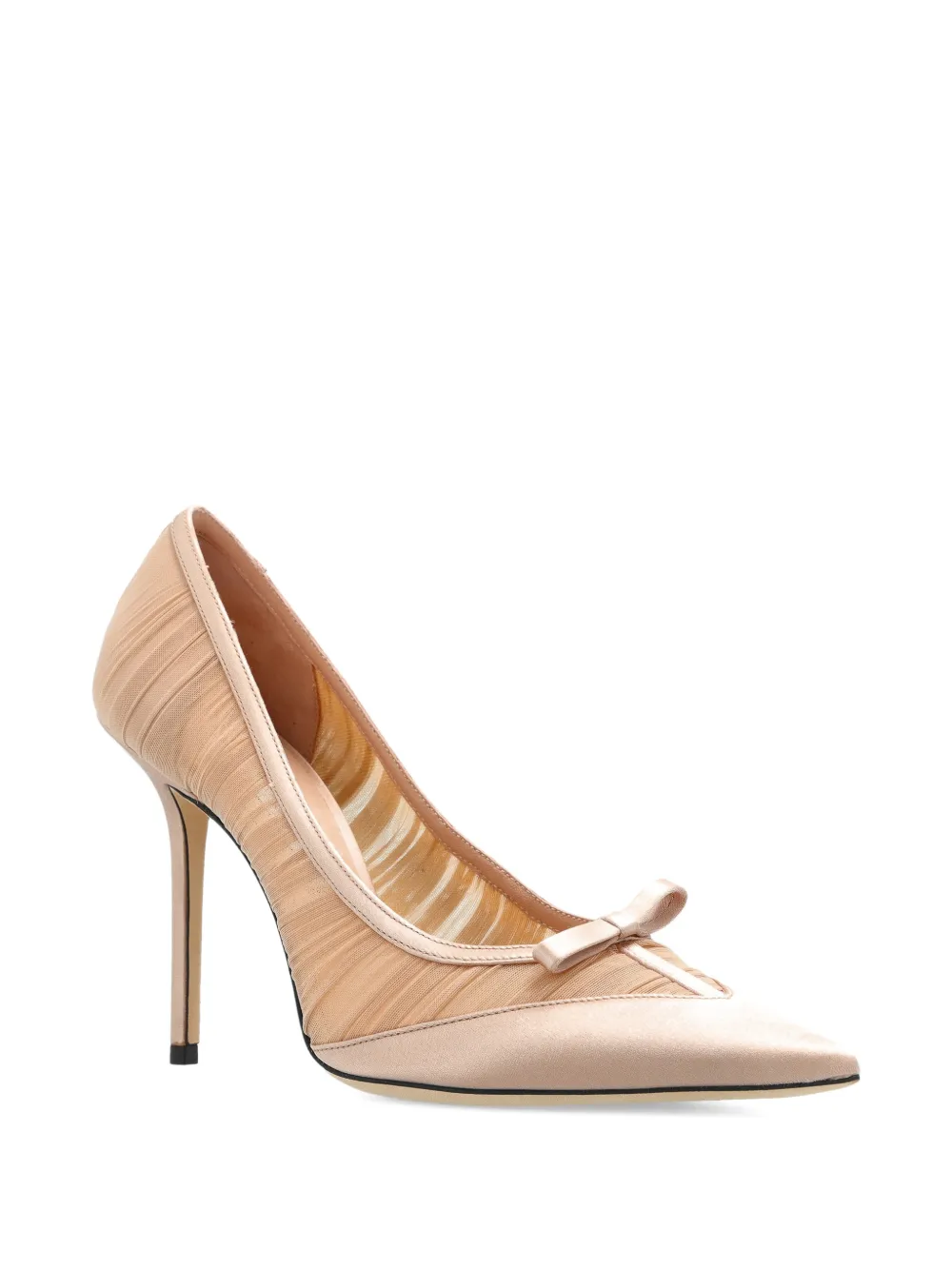 Jimmy Choo Love bow mesh heeled pumps Beige