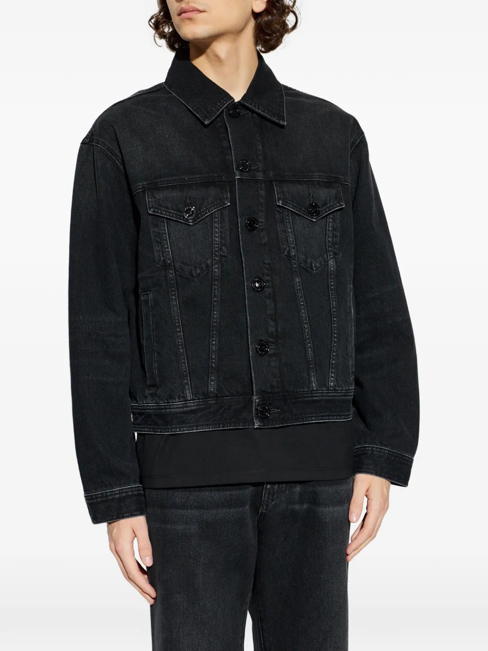  Balmain Button-up Denim Jacket - Black 