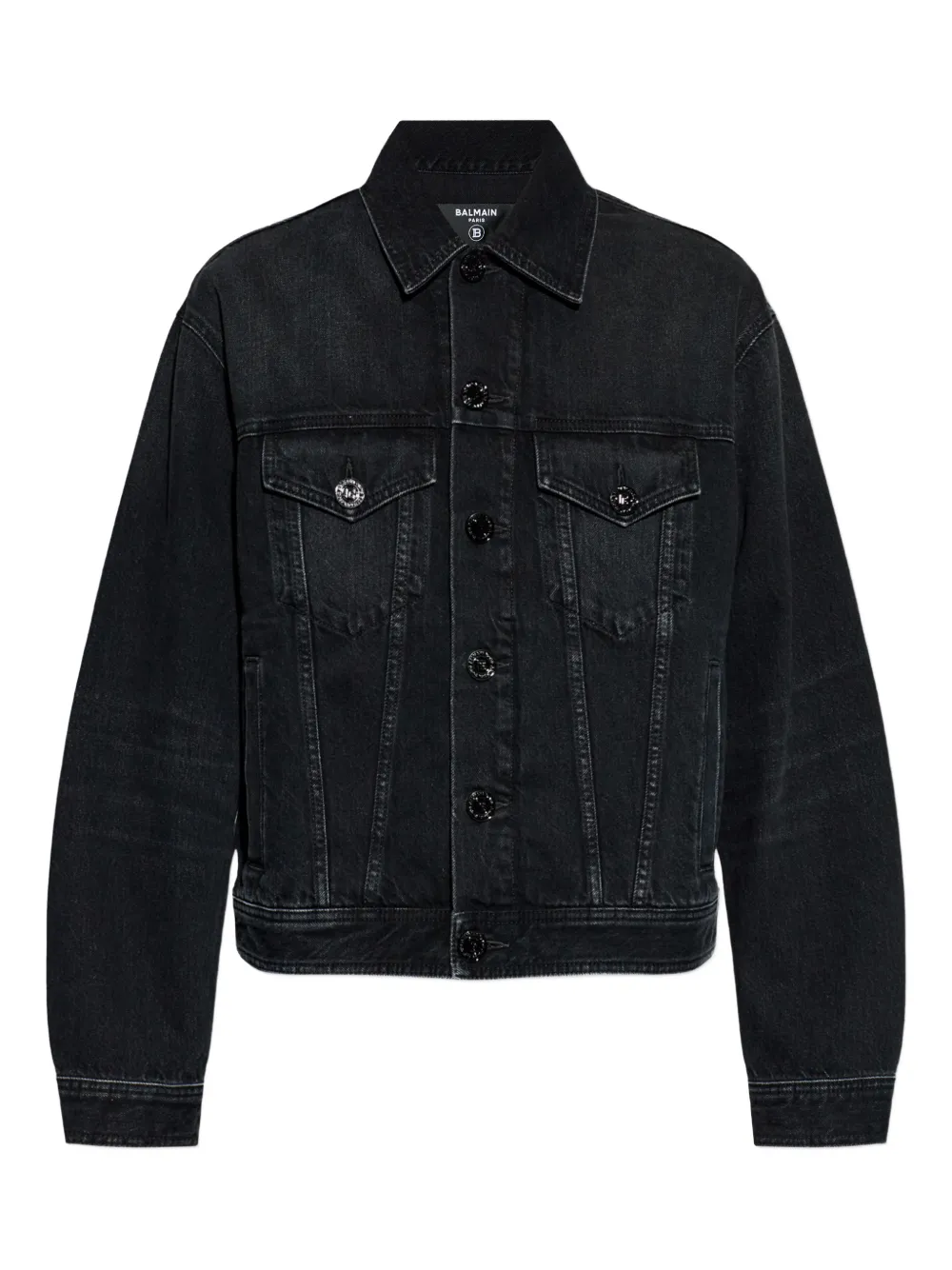 Balmain button-up denim jacket - Schwarz