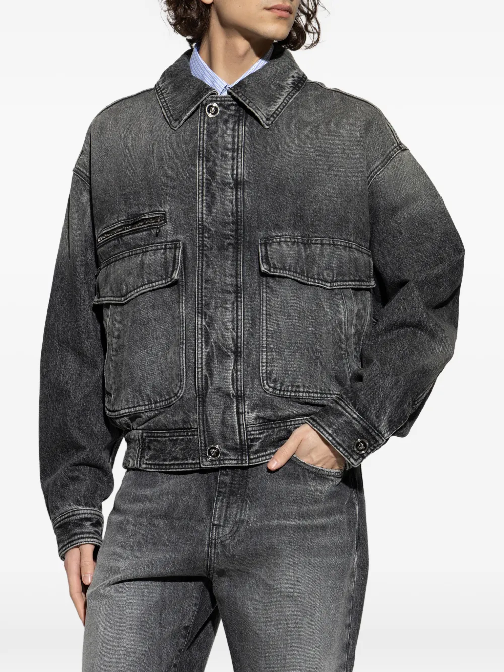 Versace Pocket Zip Jacket - Grey 