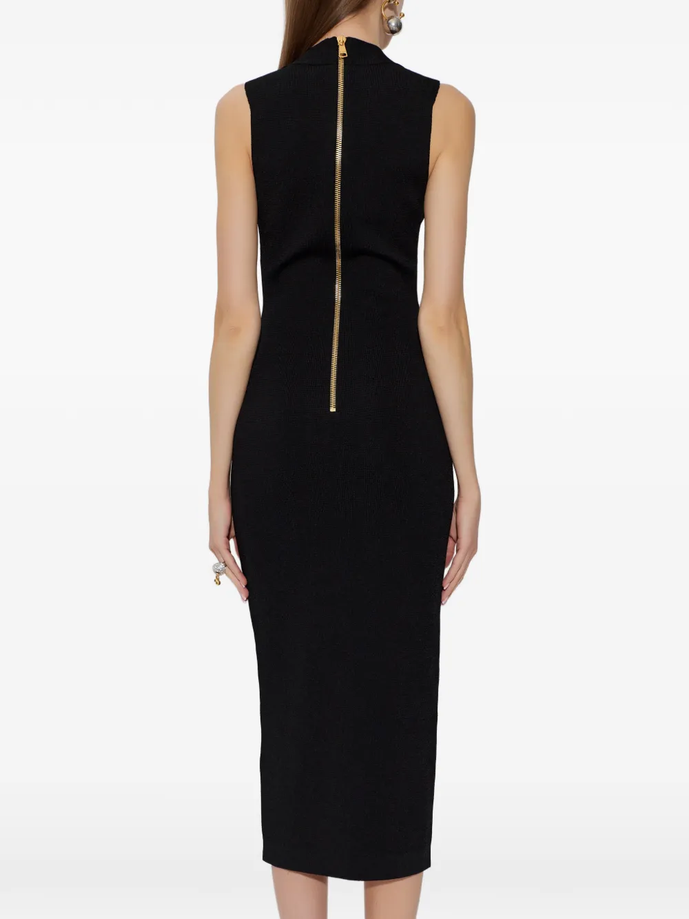 Balmain Jurk met hoge hals Zwart