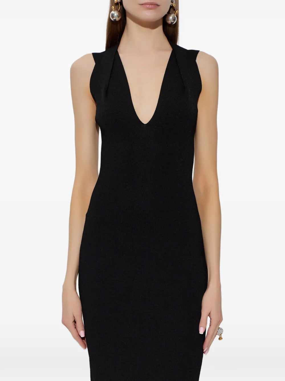 Balmain Jurk met hoge hals Zwart