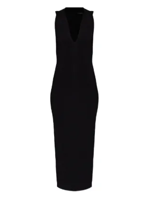 Alexander McQueen Halterneck Midi Dress | Black | FARFETCH