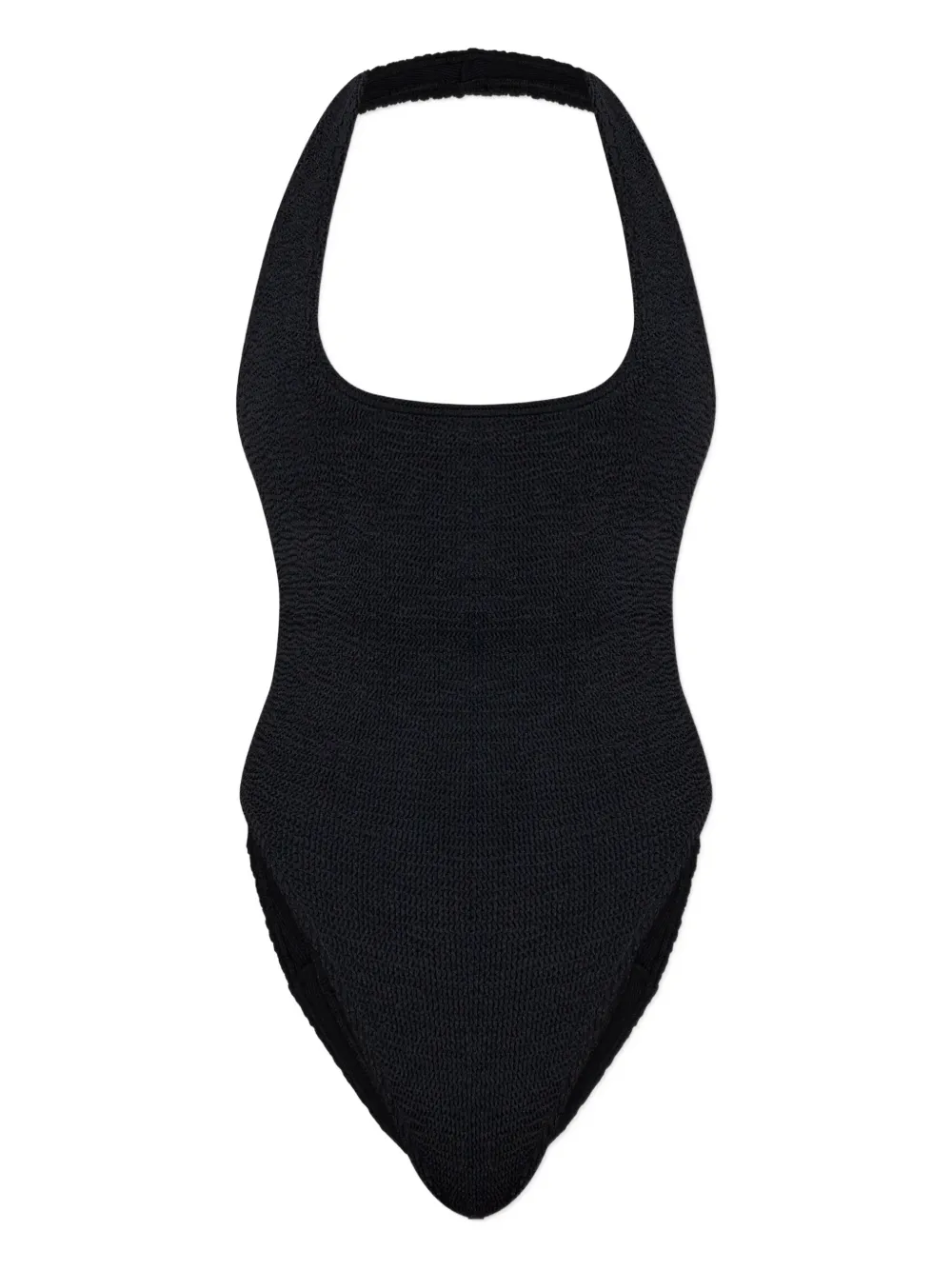 Bond-eye Ava halter textured swimsuit - Schwarz