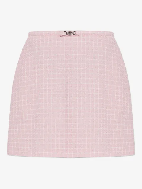 Versace wool crêpe tweed A-line mini skirt