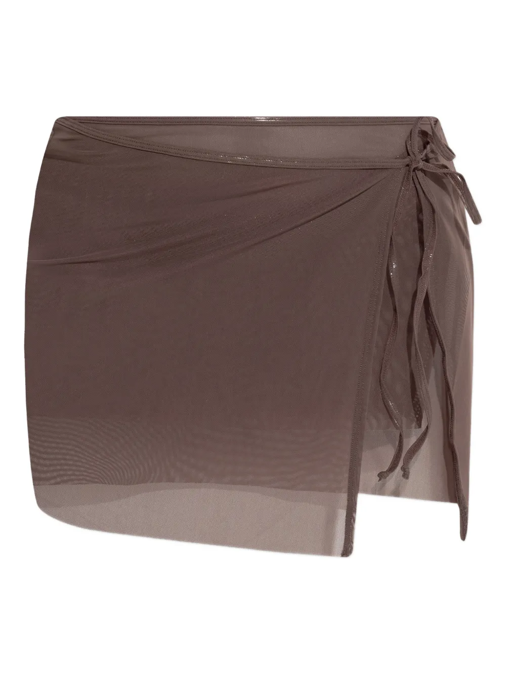 Bond-eye side-tie mesh skirt - Braun