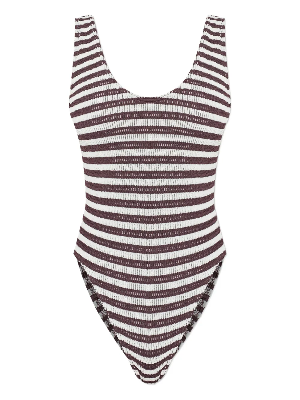 Bond-eye striped swimsuit - Braun