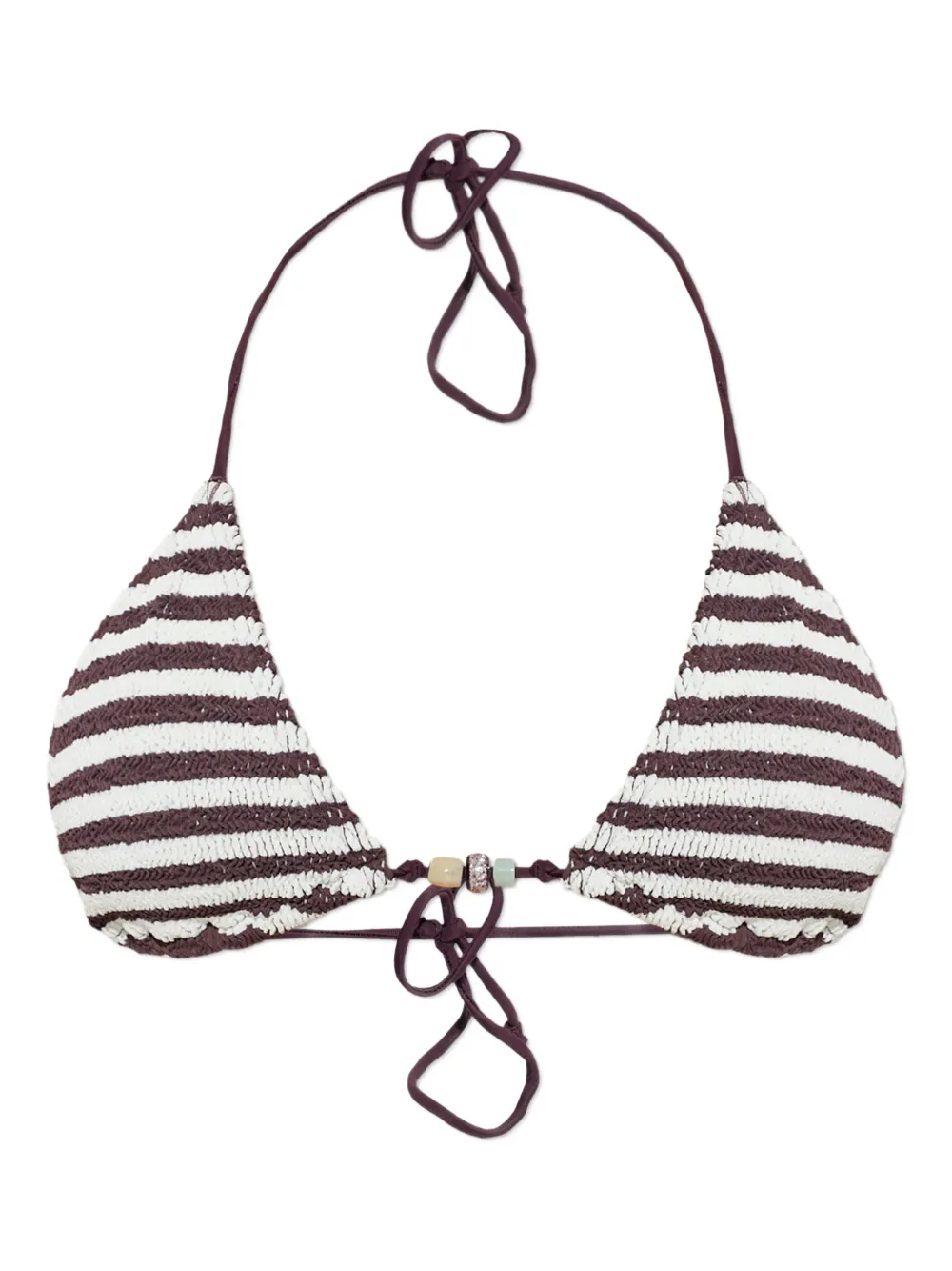 Bond-eye Beaded Ingrid bikini top - Bianco