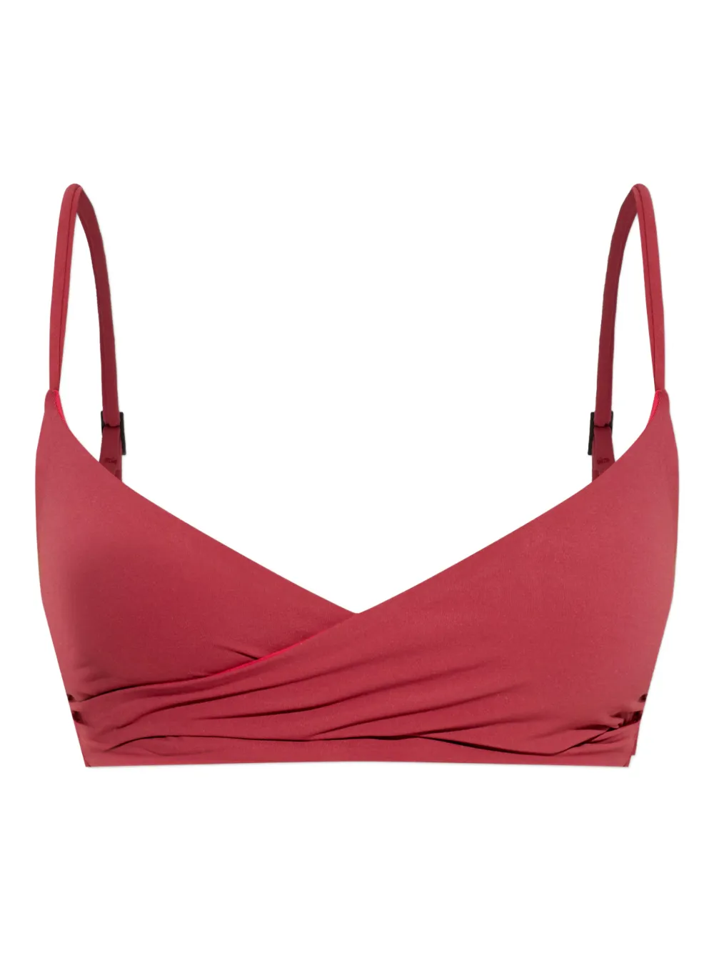 Bond-eye wrap bikini top - Rosso