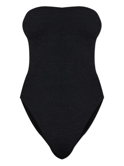 Bond-eye strapless textured swimsuit