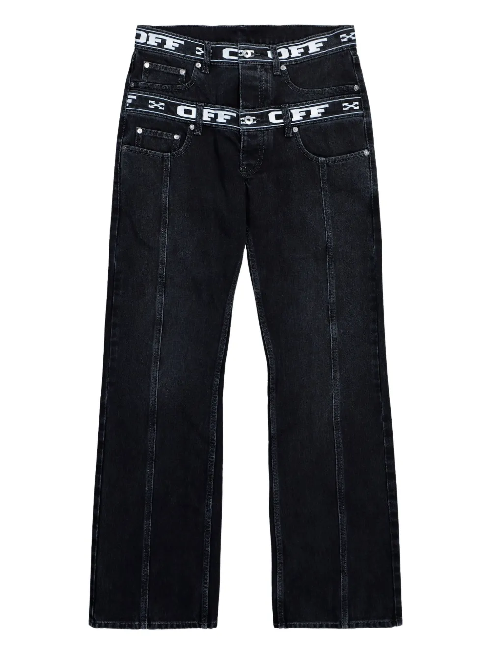 Off-White logo band skate jeans - Nero