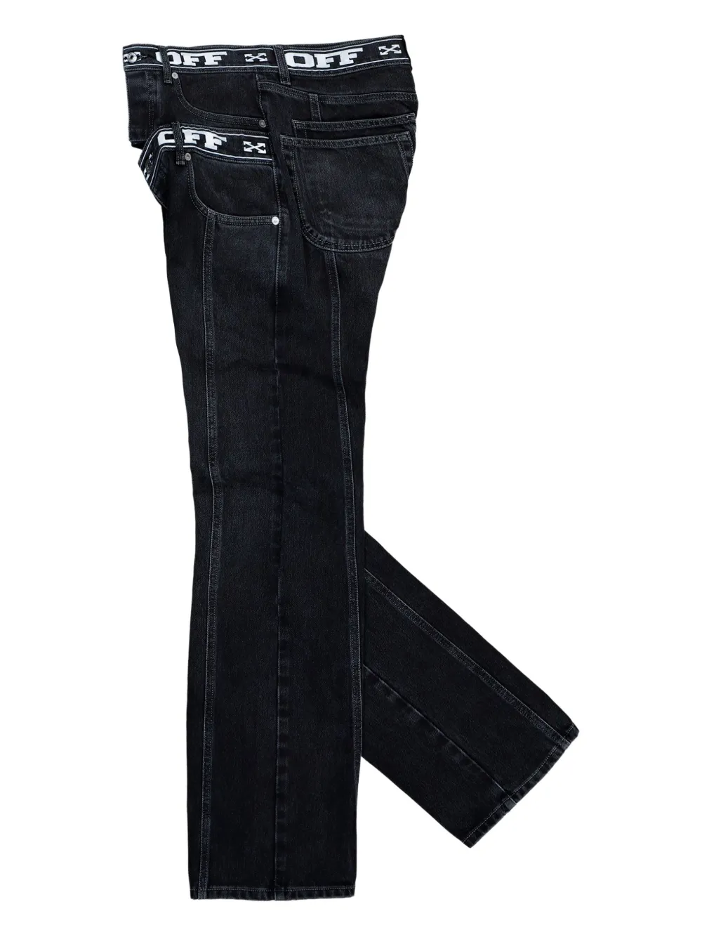 Off-White Skate jeans met logo Zwart