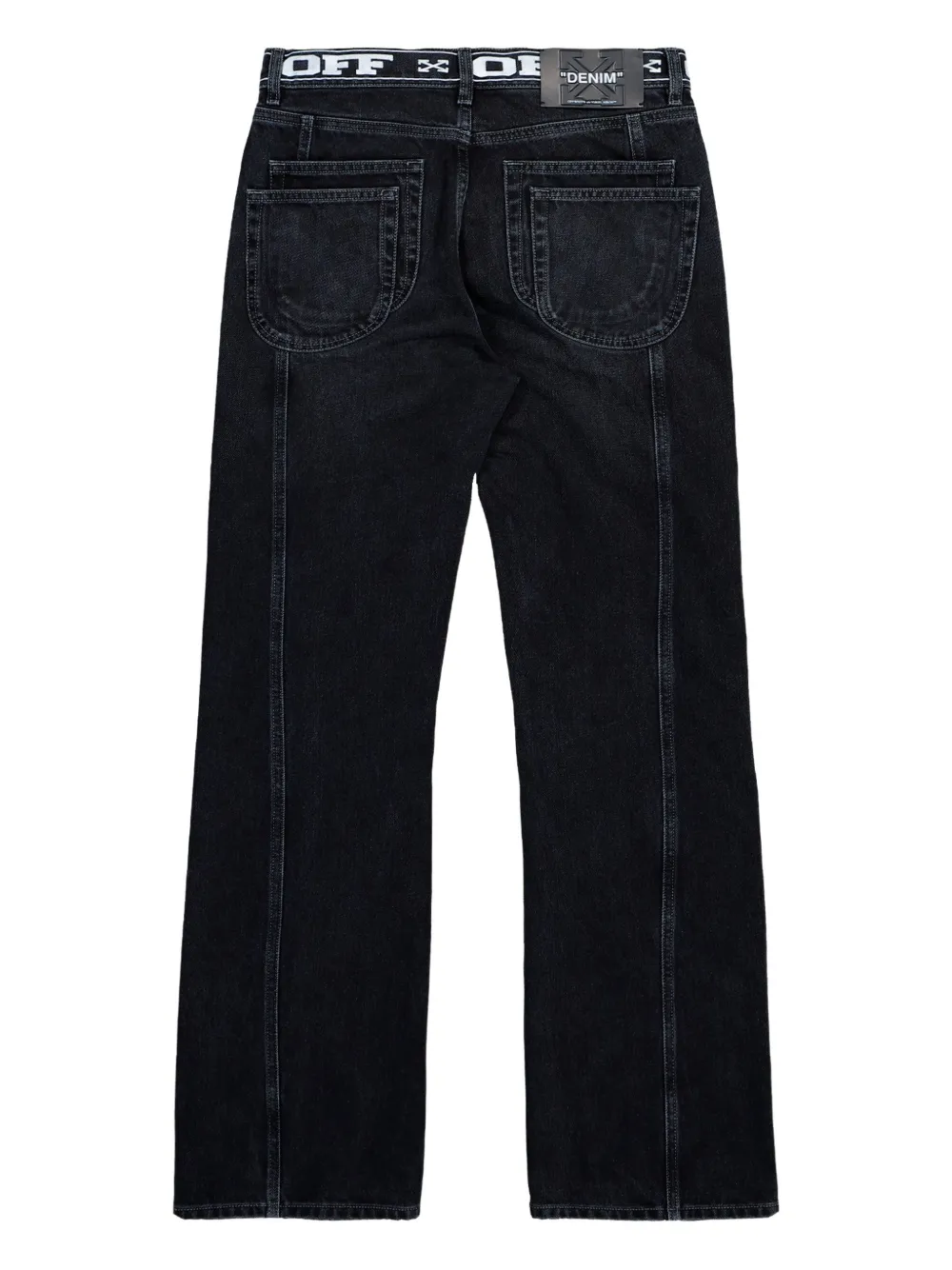 Off-White logo band skate jeans - Zwart