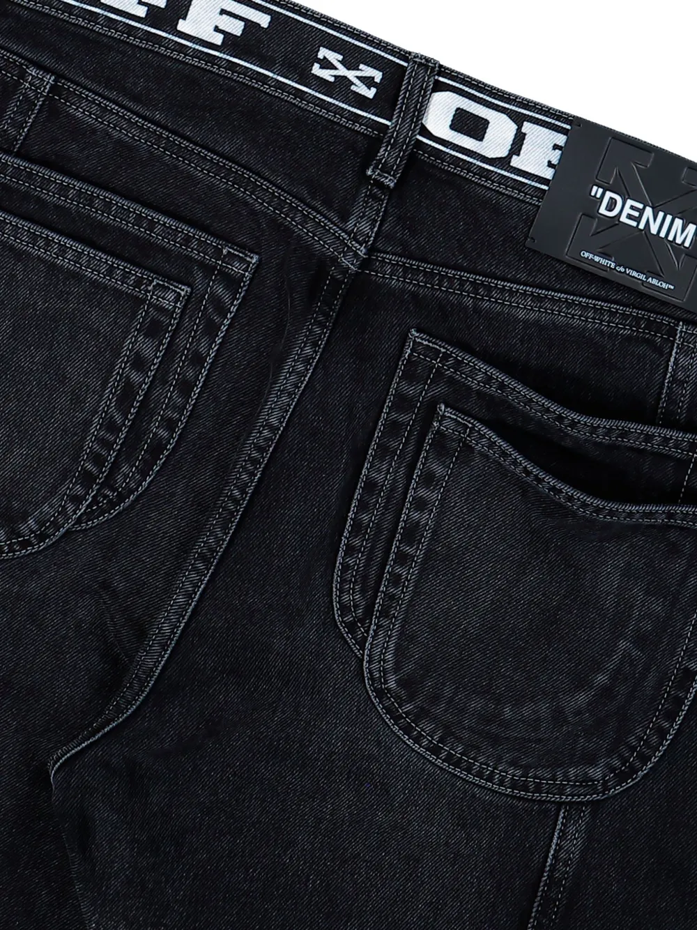 Off-White Skate jeans met logo Zwart