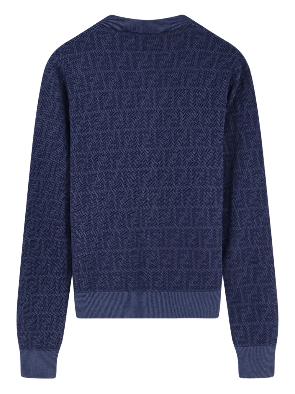  Fendi Ff-pattern Buttoned Cardigan - Blue 