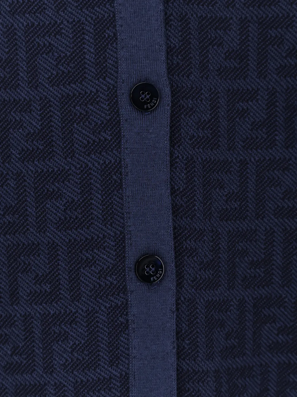  Fendi Ff-pattern Buttoned Cardigan - Blue 