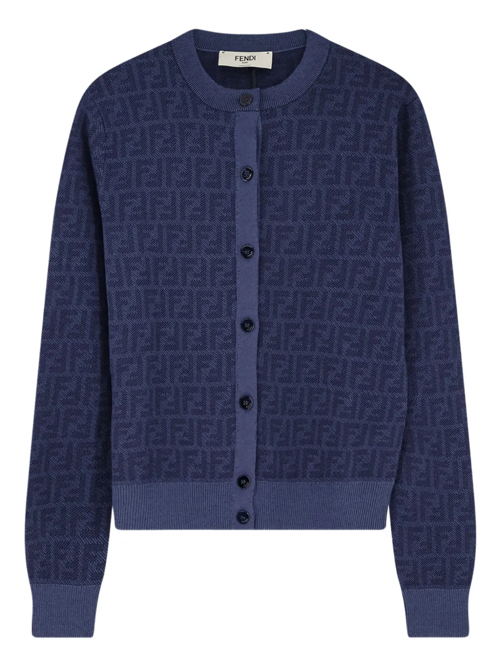 FENDI FF-pattern buttoned cardigan - Blau