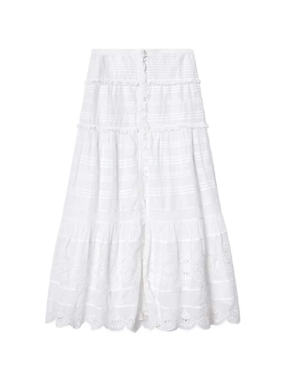 MARANT ÉTOILE Paoline embroidered midi skirt - Bianco