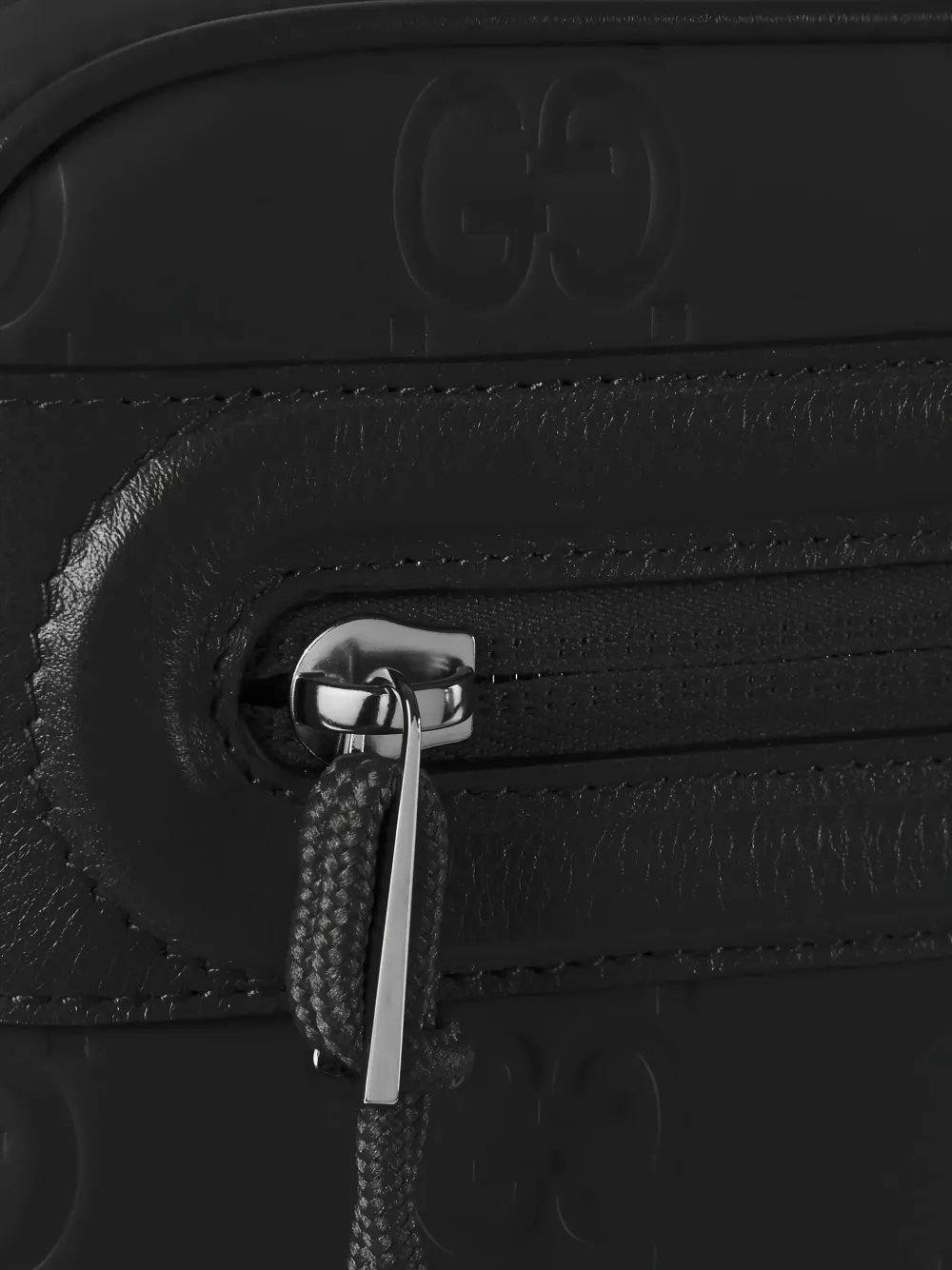 Gucci Schoudertas met logo-reliëf Zwart