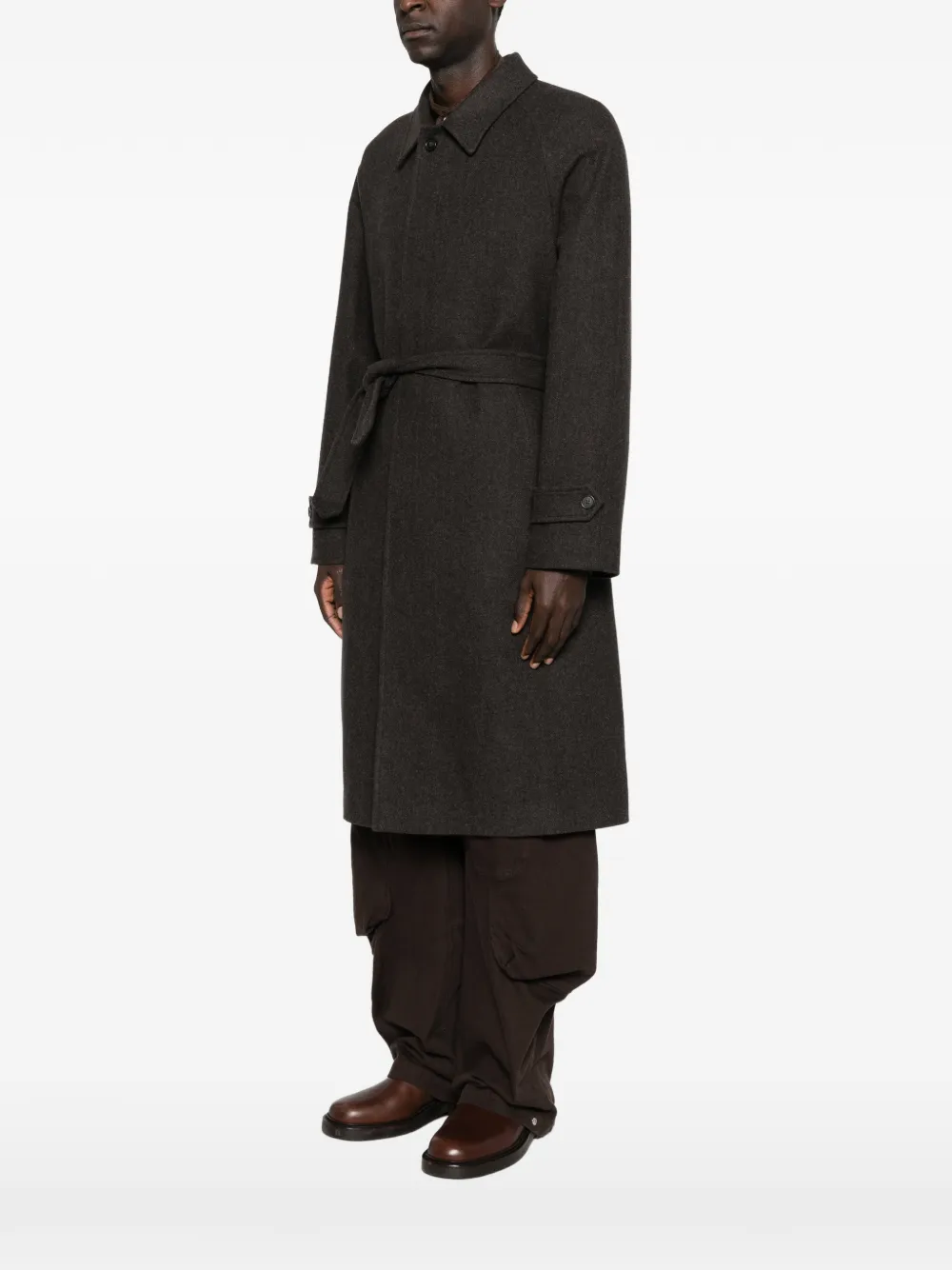  Paura Arthur Belted Coat - Brown 