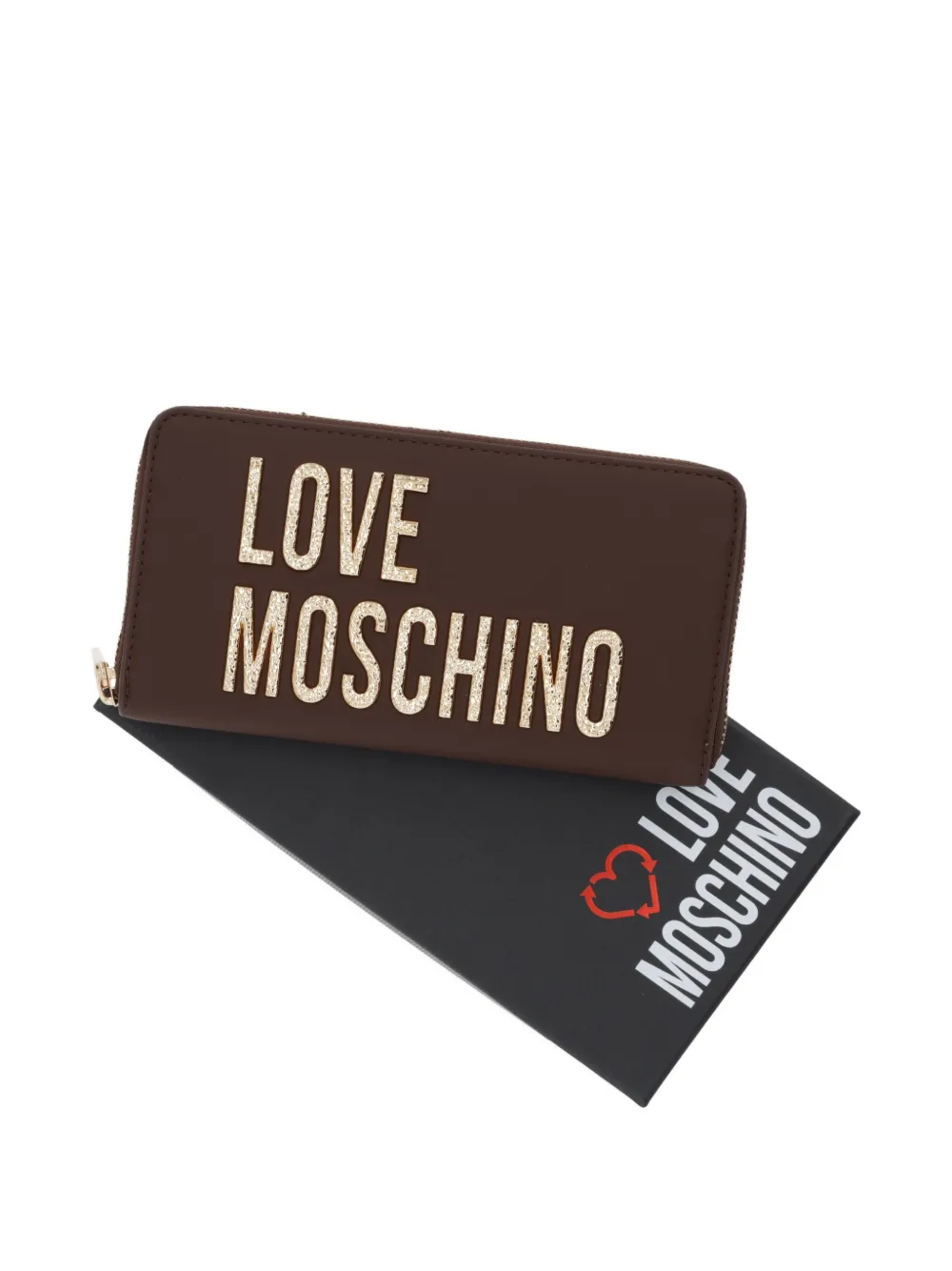  Love Moschino Logo-lettering Wallet - Brown 