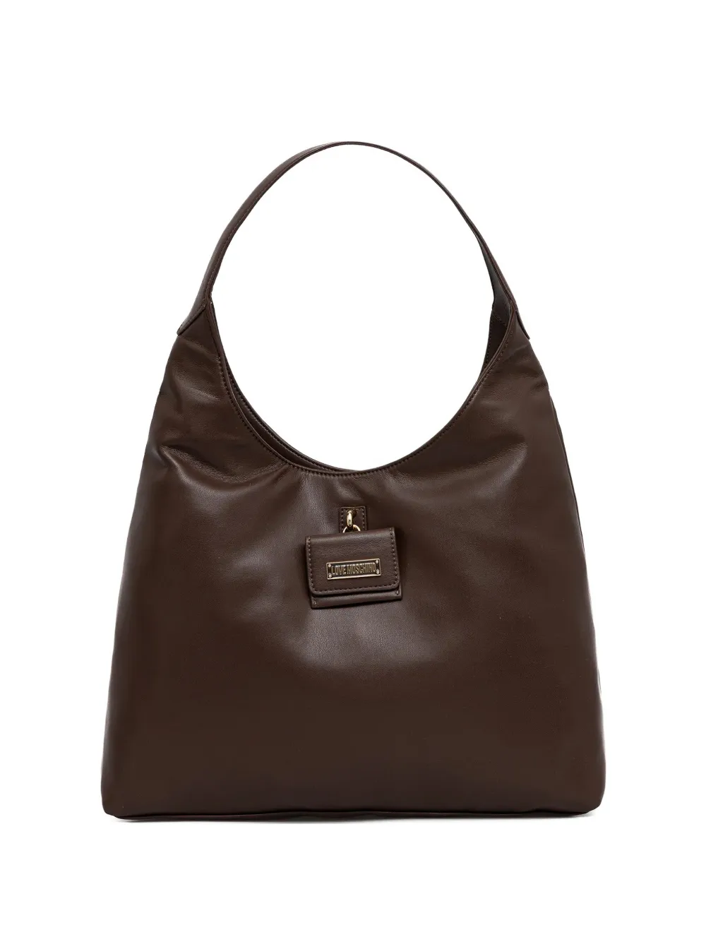 Love Moschino logo-plaque tote bag - Marrone