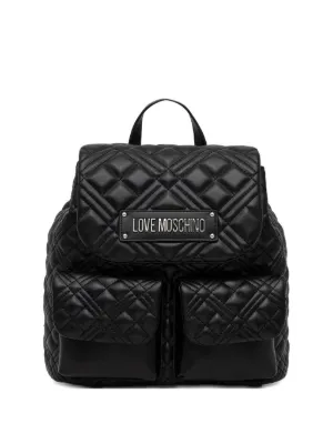 Sac à Dos Love Moschino - Bleu Grainé, Avec écharpe Assortie - Neuf Avec étiquettes