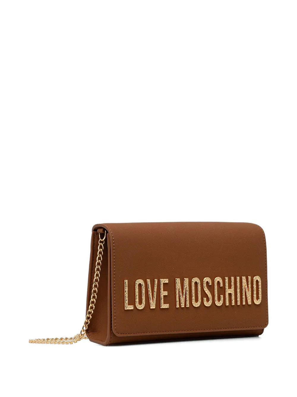 Love Moschino logo-plaque shoulder bag - Bruin