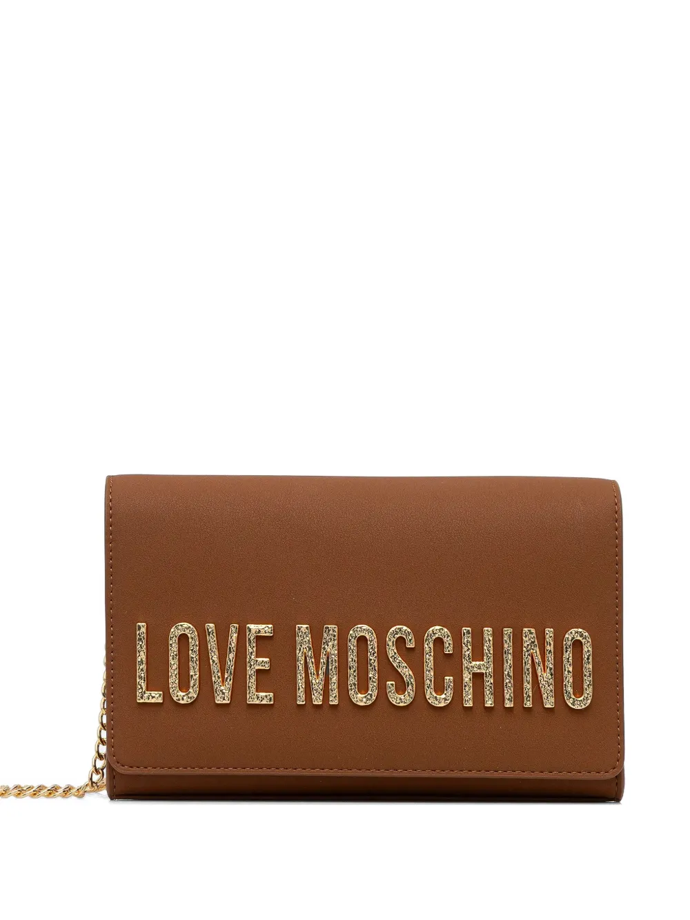 Love Moschino logo-plaque shoulder bag - Marrone