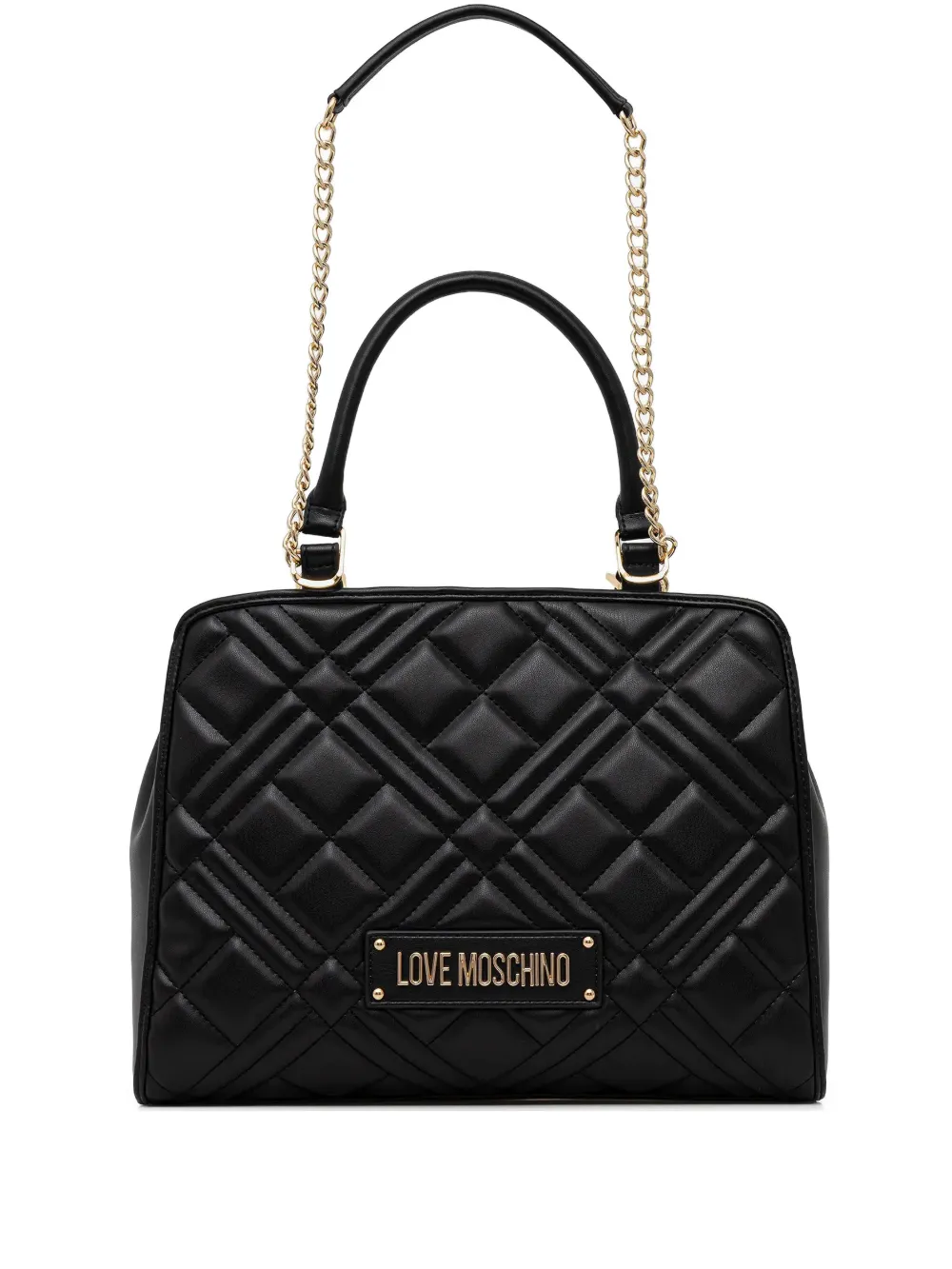 Love Moschino quilted-design logo-plaque tote bag - Nero