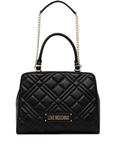 Love Moschino quilted-design logo-plaque tote bag