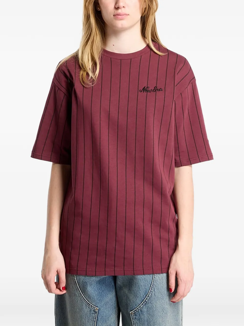 NEW ERA CAP T-shirt met krijtstreep Rood